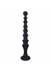 LEVELZ - Ribbed Silicone Flared Anal Probe - Black